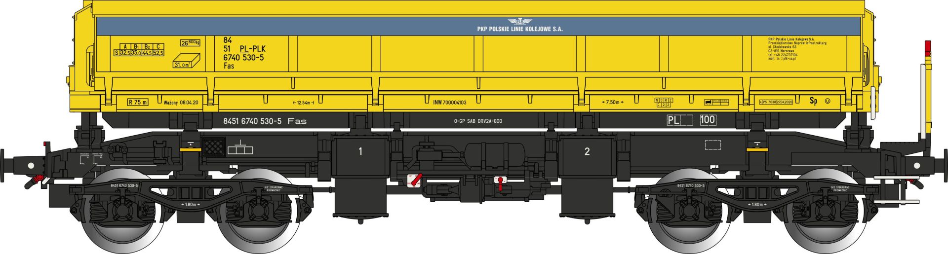 Albert Modell 674004 - Offener Güterwagen Fas, PL-PLK, Ep.VI