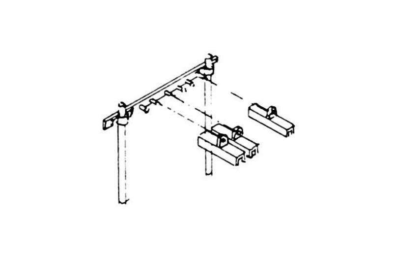 Weinert 5814 - Rollenhalter, sechsfach, 6 Querträger, 18 Schutzhauben