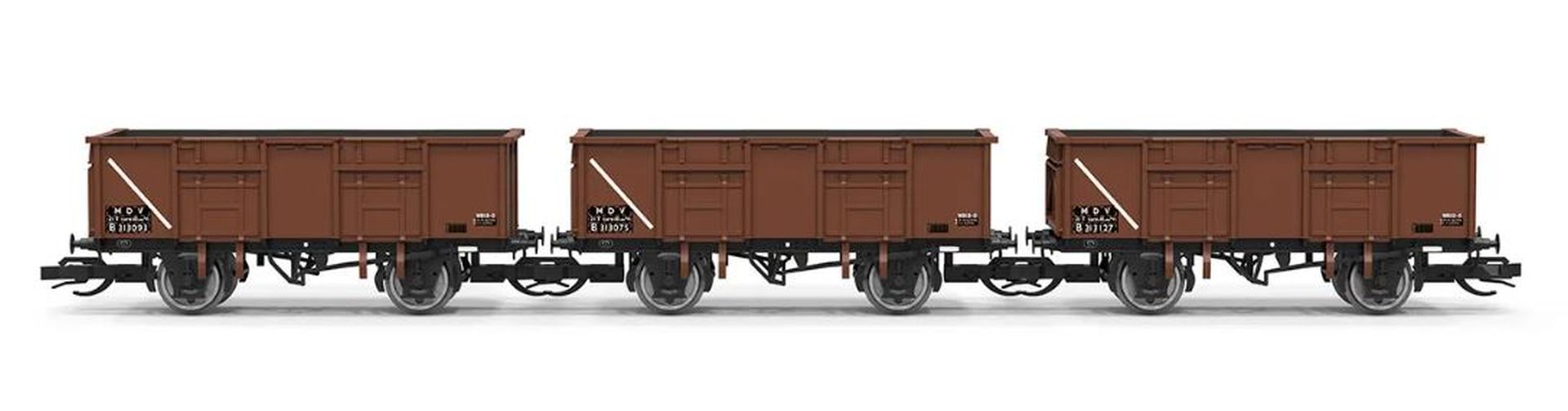 Hornby TT6039 - 3er Set offene Güterwagen 21T Mineral wagon 313093 313075 313127, BR, Ep.III
