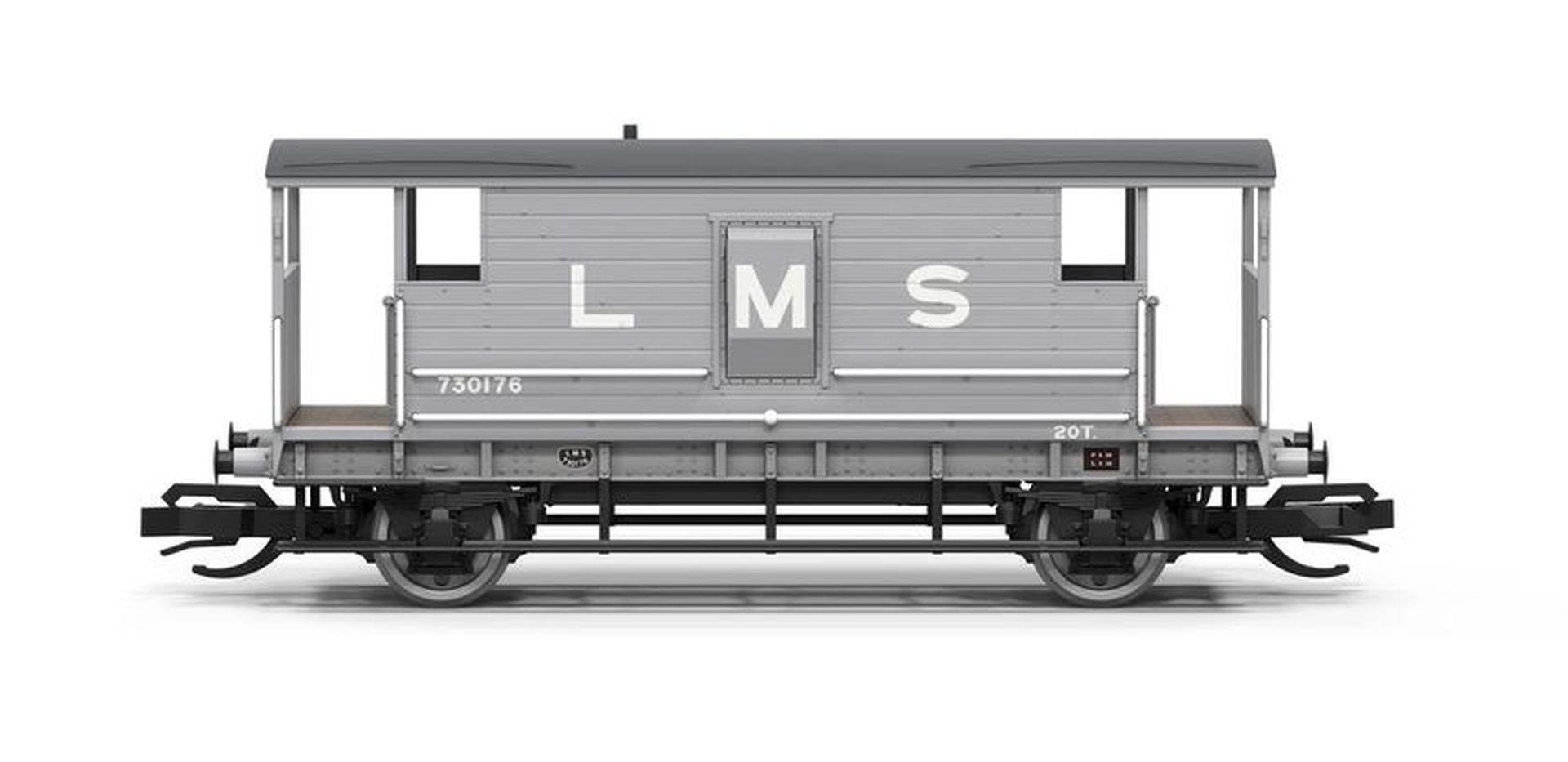 Hornby TT6090 - Bremswagen, Brake Van 730176, LMS, Ep.II