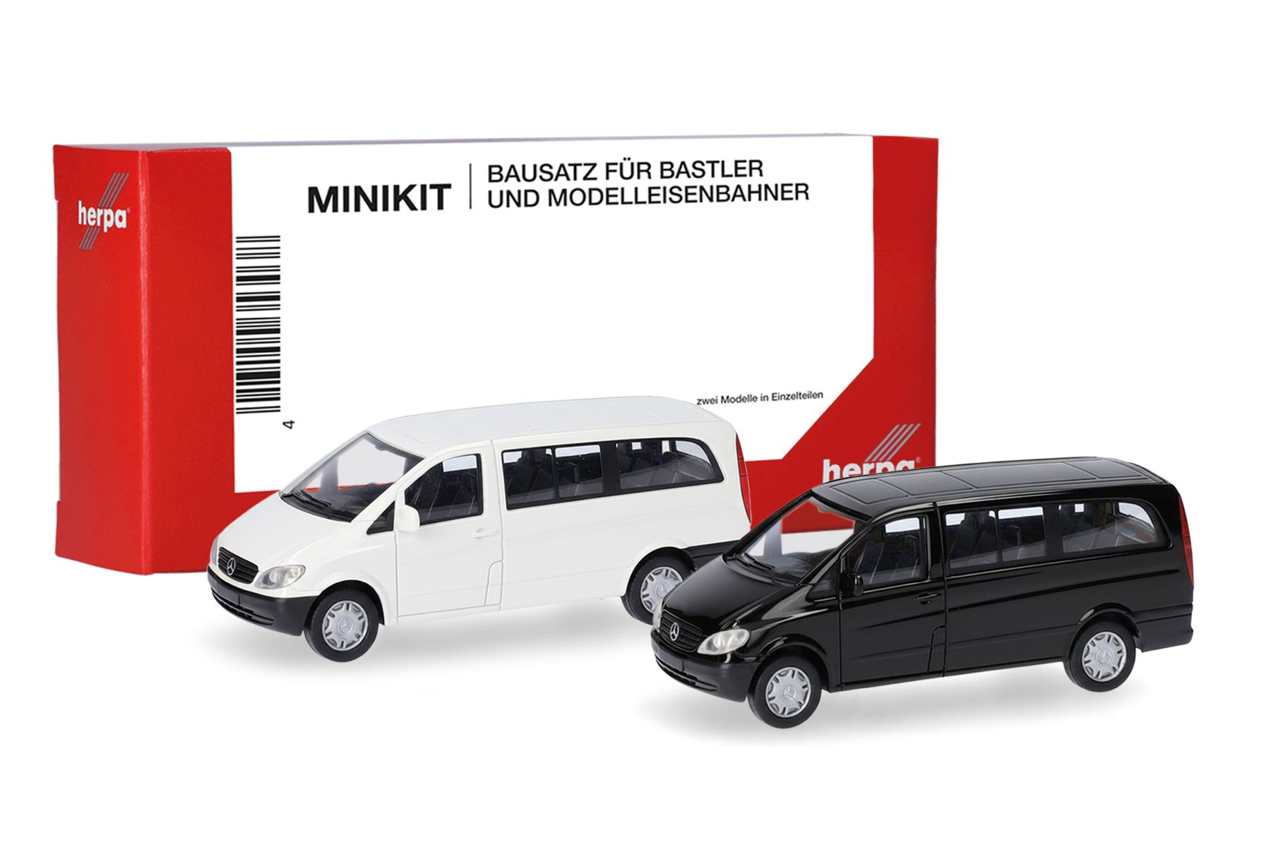 Herpa 014236-002 - MiniKit: Mercedes-Benz Vito Bus 2002, weiß/schwarz