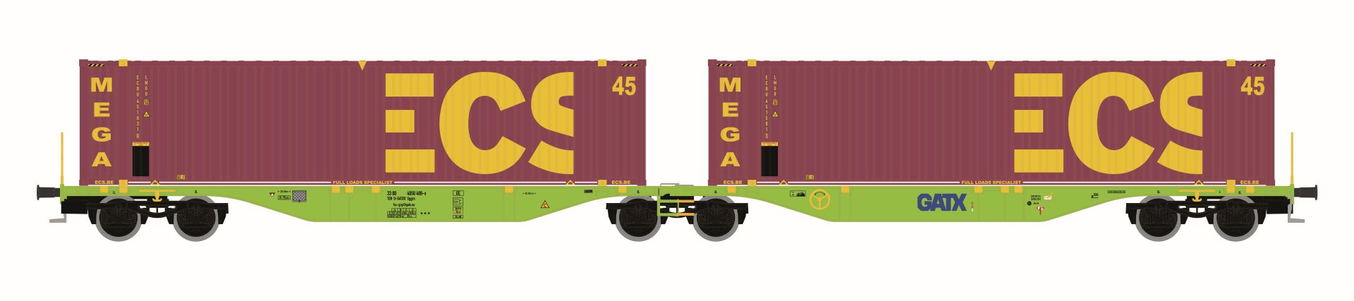 Mehano 30047 - Containerwagen Sggmrss '90, GATX, Ep.VI 'ECS'