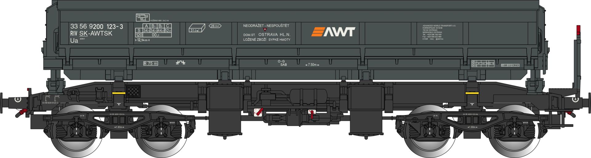 Albert Modell 920011 - Offener Güterwagen Ua, SK-AWTSK, Ep.VI