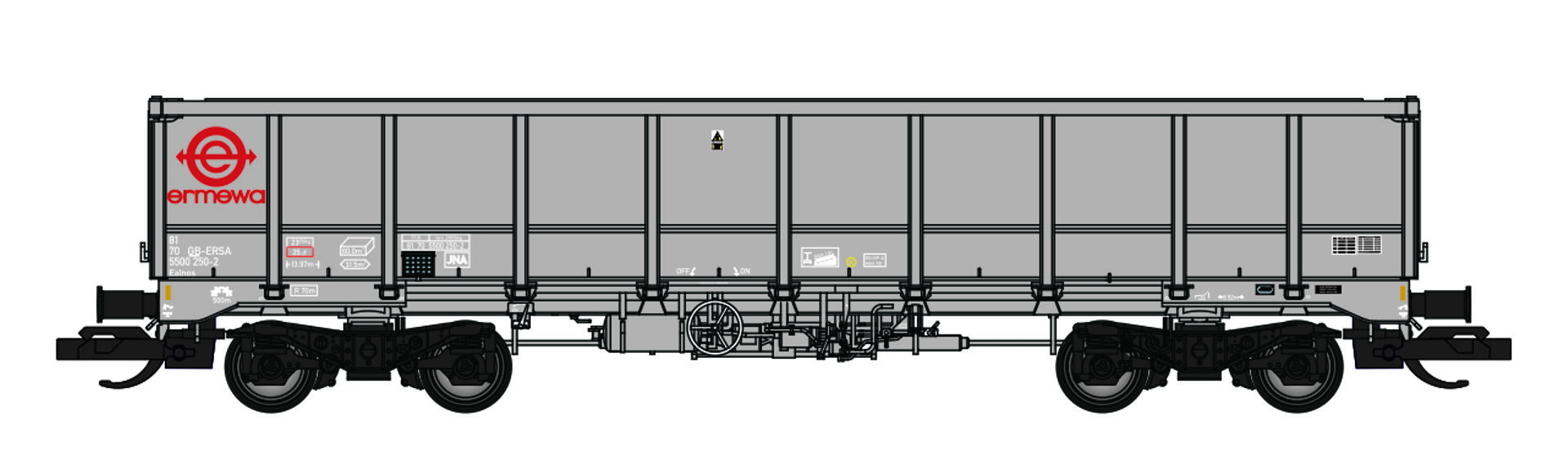 Revolution-Trains TT-EAL-102D - Offener Güterwagen EALNOS, Ermewa-Tarmac, Ep.VI, 5500 000-1