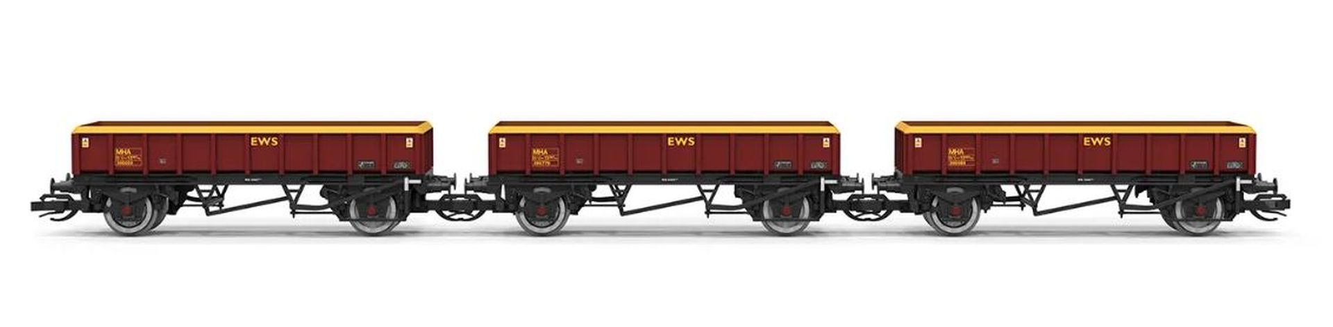 Hornby TT6051 - 3er Set MHA 'Coalfish' Ballast wagon No.396059, 396776, 396999, EWS, Ep.III