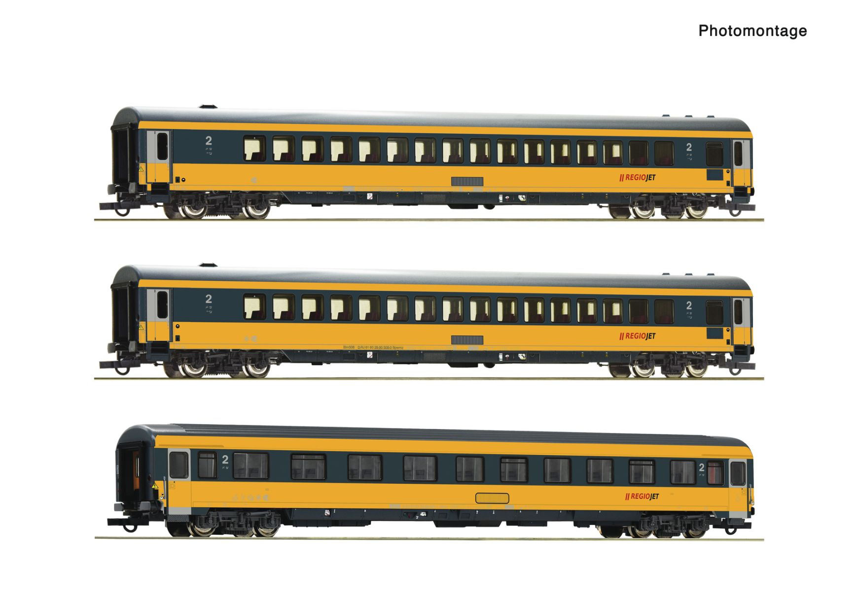 Roco 6200082 - 3er Set Personenwagen, RegioJet, Ep.VI