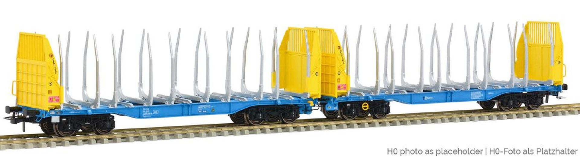 Sudexpress T657009 - Holztransportwagen Sggmrrs 90 'GigaWood', CD-Cargo, Ep.VI, blau-gelb, 009-0