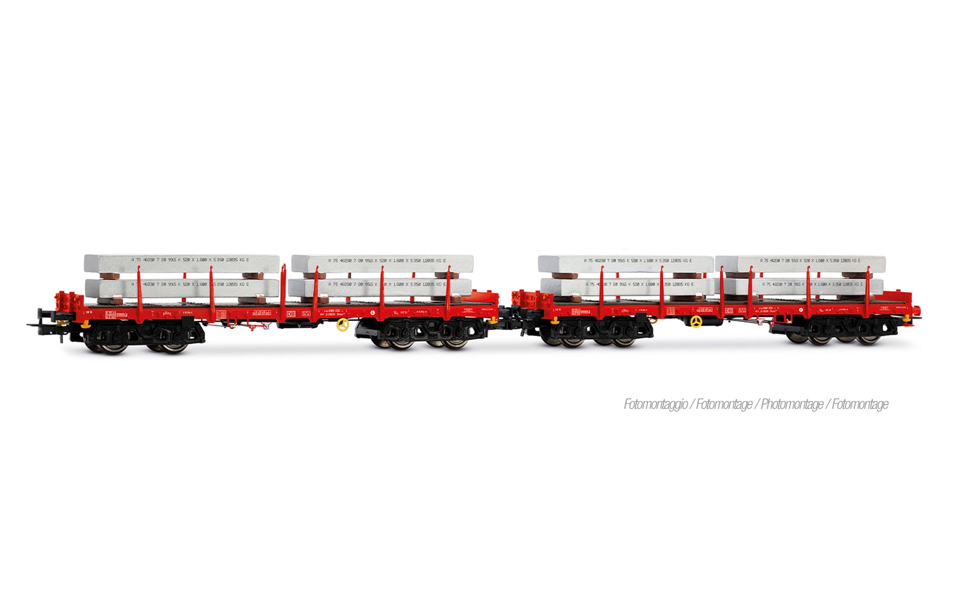 Rivarossi HR6702 - 2er Set Rungenwagen Rmms mit Aluminiumblöcken, DBAG, Ep.VI