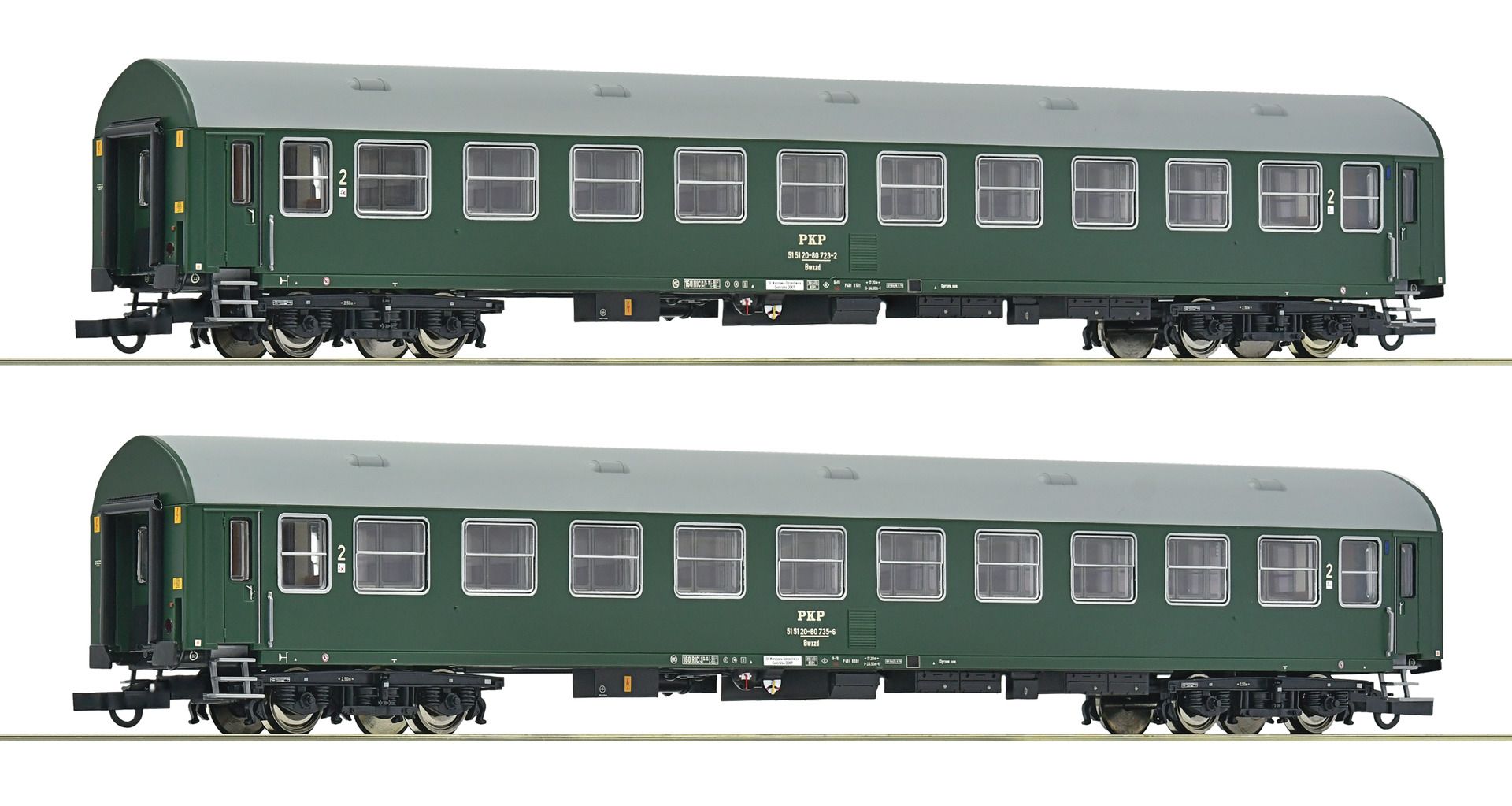 Roco 6200102 - 2er Set Personenwagen Bwxzd, PKP, Ep.IV
