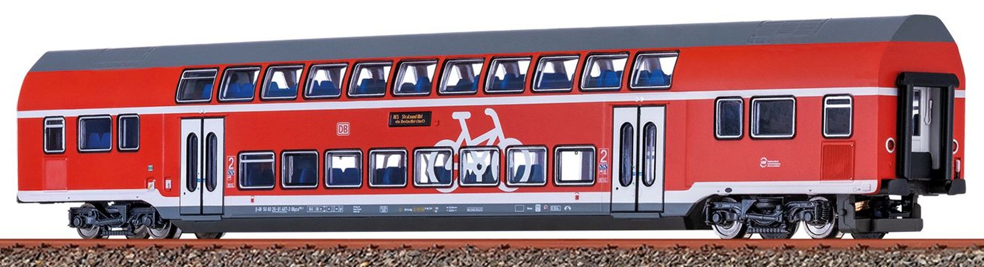 Brawa 64541 - TWINDEXX VARIO, Doppelstock-Mittelwagen, 2. Klasse, DBAG, Ep.VI 'Stralsund Hbf'