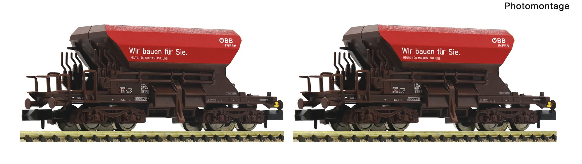 Fleischmann 6660157 - 2er Set Talbot Schotterwagen Faccns, ÖBB Infra, Ep.VI