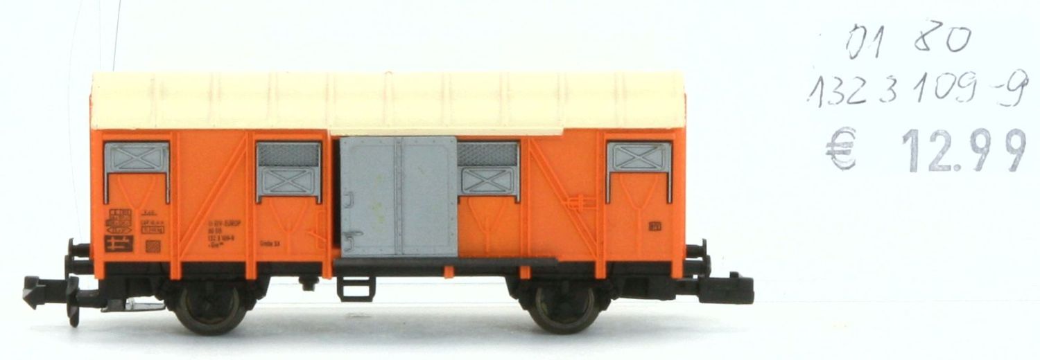 Fleischmann 01801323109-9-G - gedeckter Güterwagen, DB, orange/grau