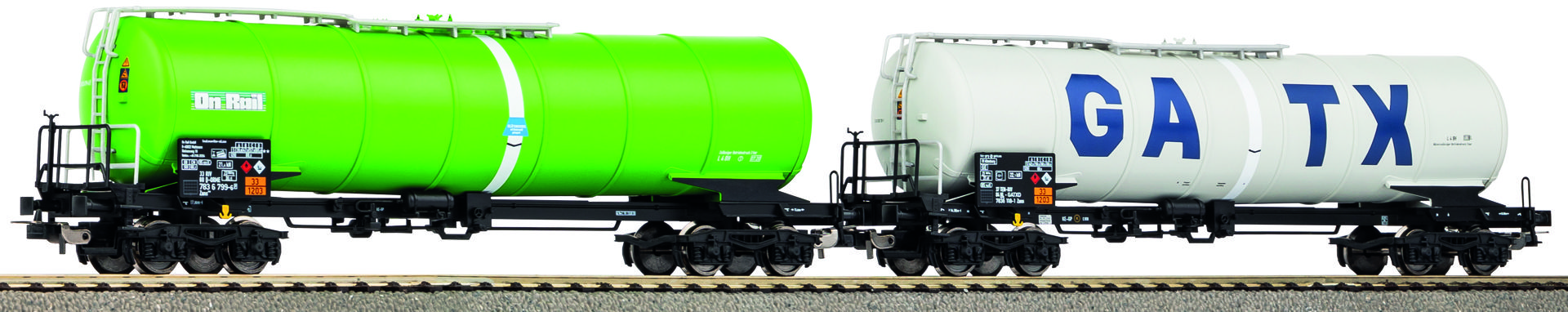 Piko 58276 - 2er Set Knickkesselwagen, OnRail, GATX, Ep.VI Piko 58276 - 2er Set Knickkesselwagen, OnRail, GATX, Ep.VI