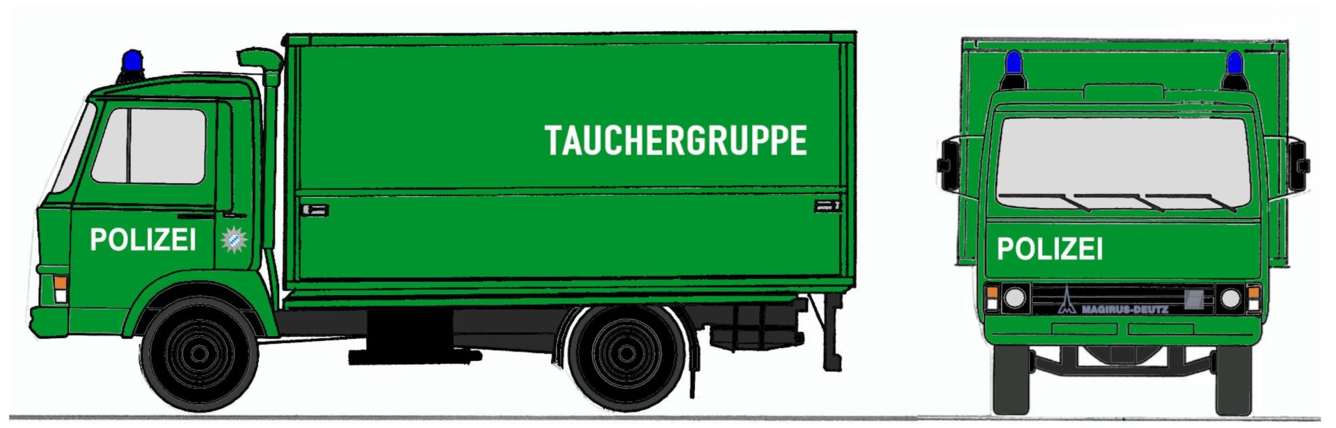 Loewe 4099 - Iveco Magirus "Zeta" 90M5 - GW Polizei "Tauchergruppe"