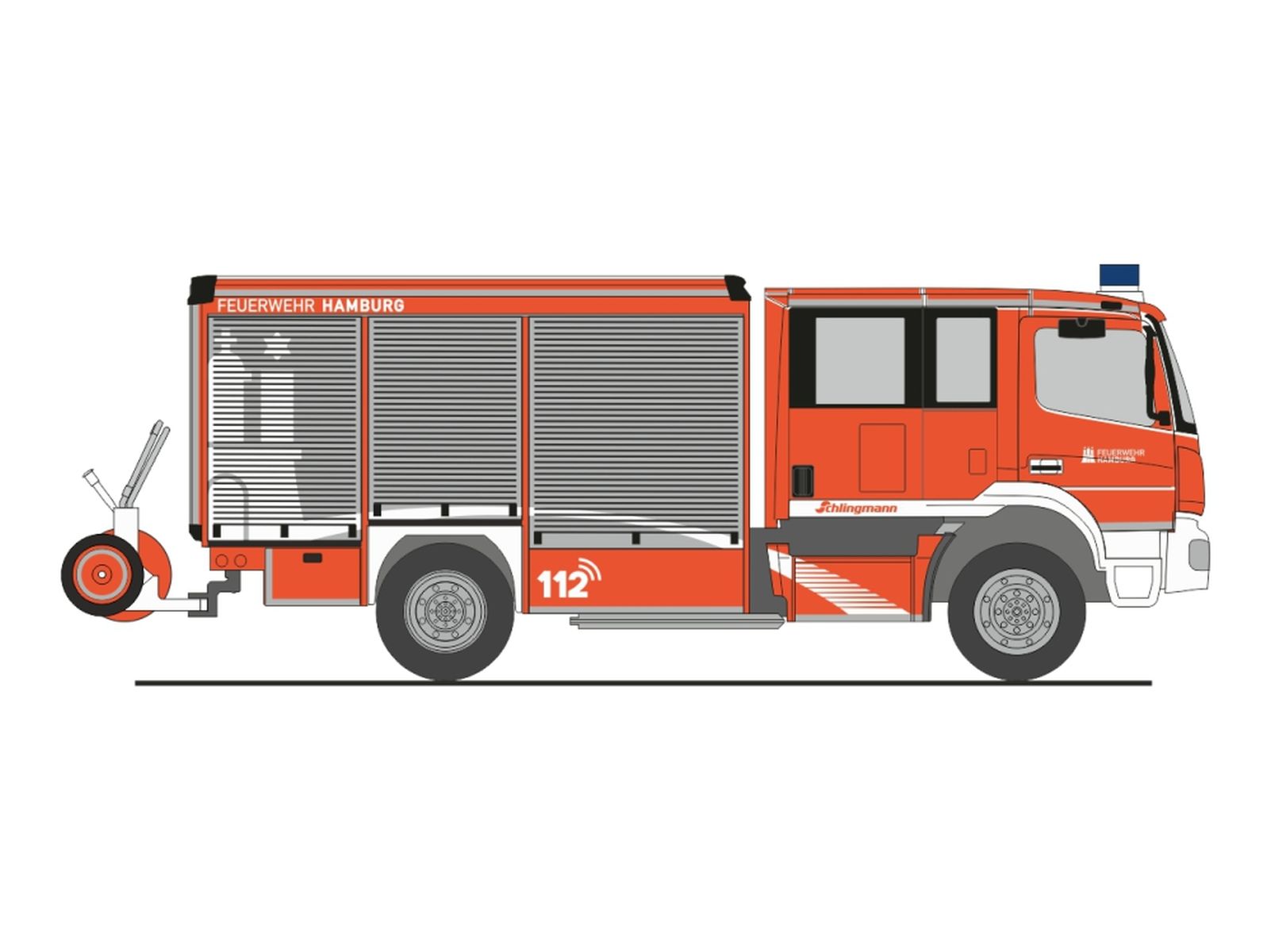 Rietze 72997 - Schlingmann Varus MB HLF Feuerwehr Hamburg neutral