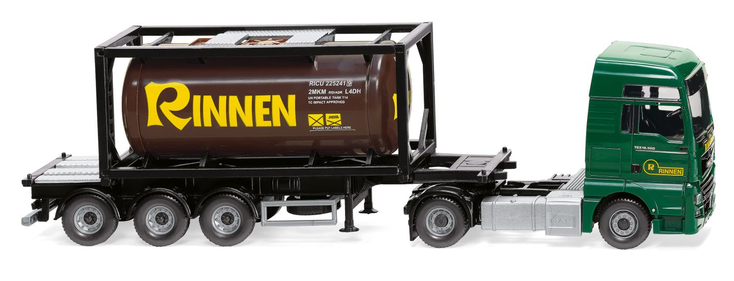 Wiking 053606 - Tankcontainersattelzug 20' (MAN TGX Euro 6c) 'Rinnen'