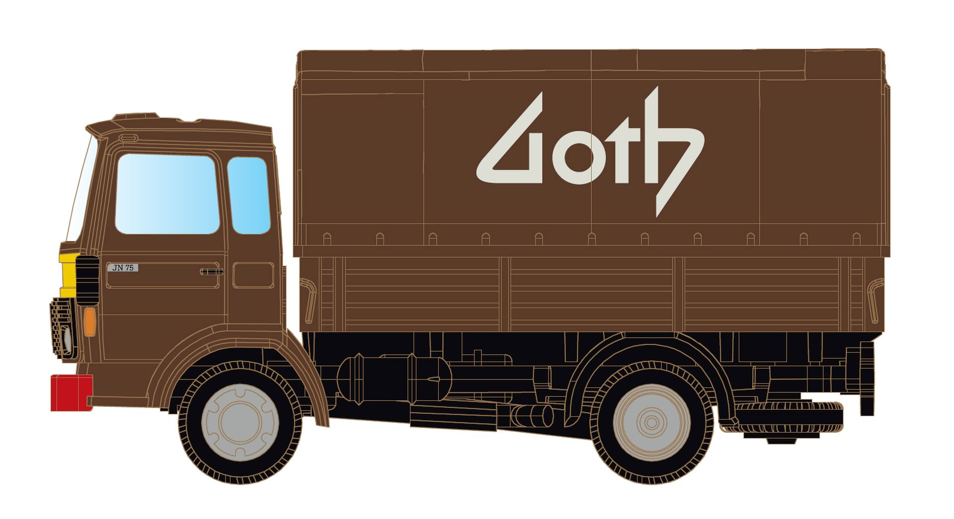 MiNiS LC4862 - Renault JK75 mit Pritsche/Plane, GOTH (CH)