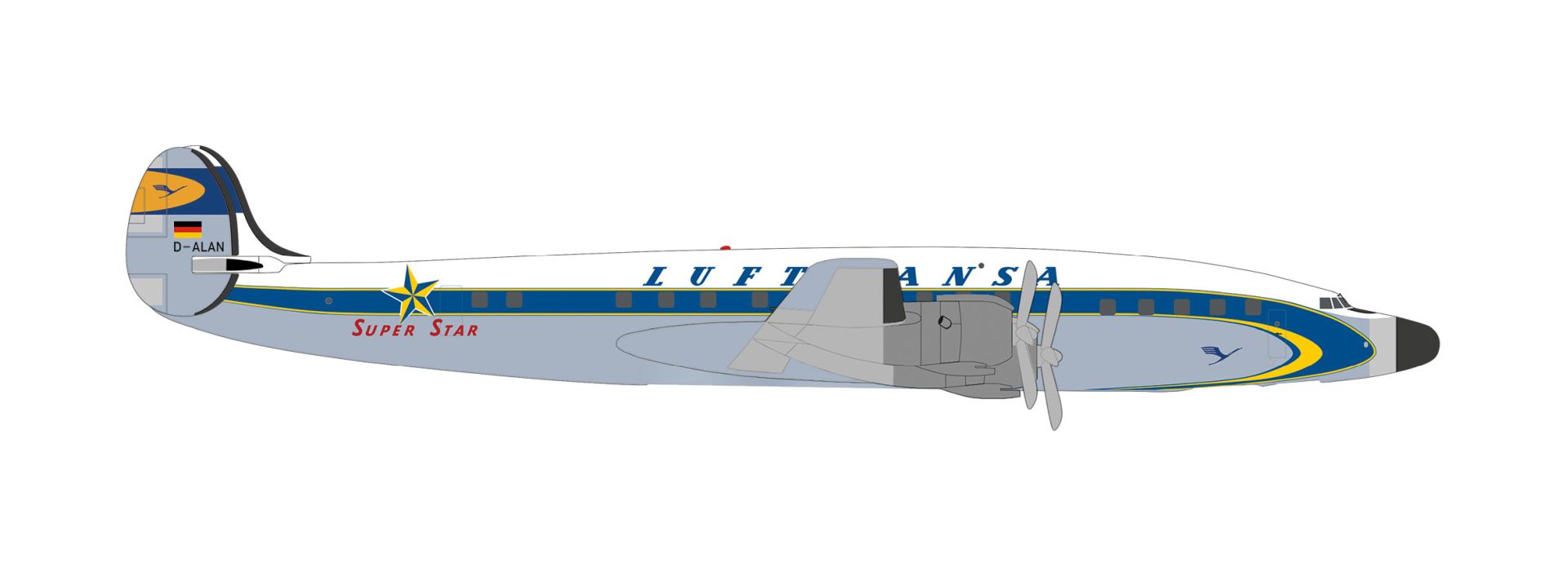 Herpa 539357 - Lufthansa Lockheed L-1649A Super Star – D-ALAN