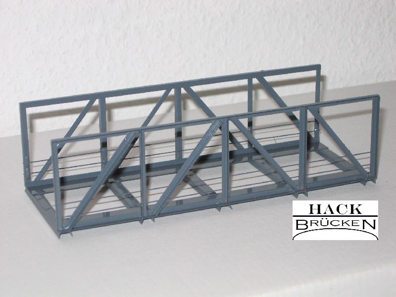 Hack 10050 - V15 - Vorflutbrücke 15cm, 1-gleisig, grau