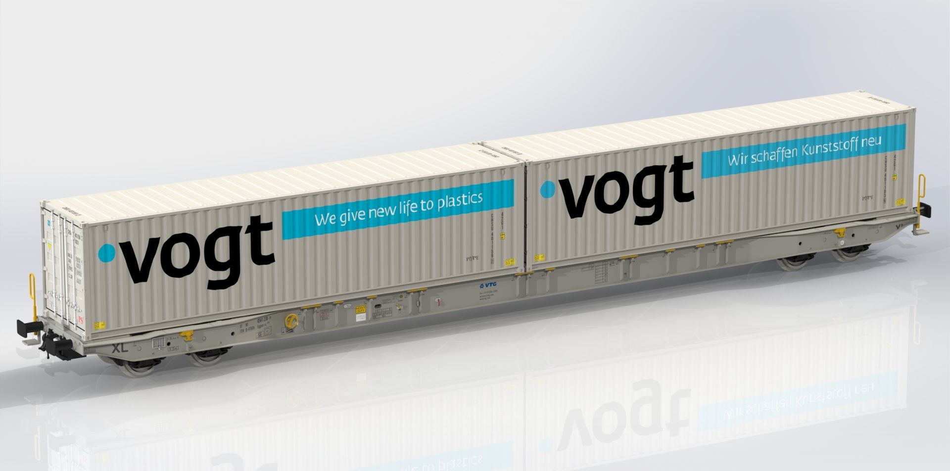 igra 96010115 - Containertragwagen Sggnss, VTG, Ep.VI 'Vogt-Plastic GmbH'