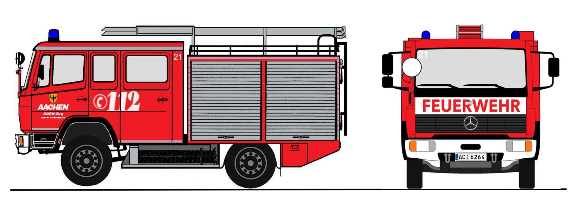 Loewe 4061 - MERCEDES BENZ 917 (LN2) - LF 8/6 - Fw. Aachen, CBRN-Zug