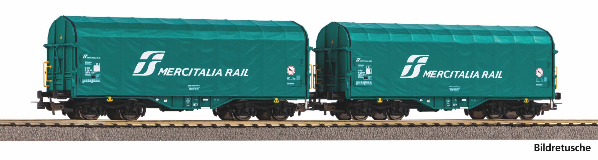 Piko 28345 - 2er Set Schiebeplanenwagen, FS, Ep.IV