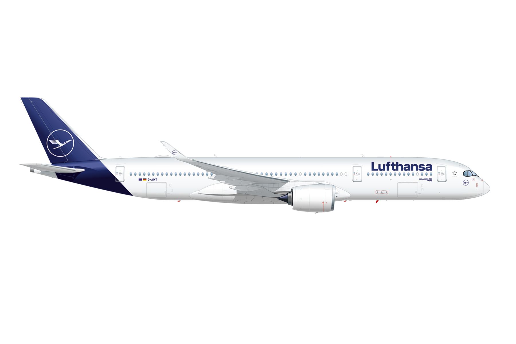 Herpa 559577-001 - Lufthansa Airbus A350-900 – D-AIXT "Leipzig"