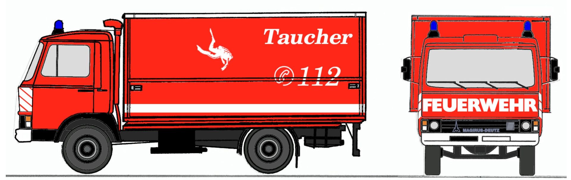 Loewe 4101 - Iveco Magirus "Zeta" 90M5 - GW "Wasserrettung"