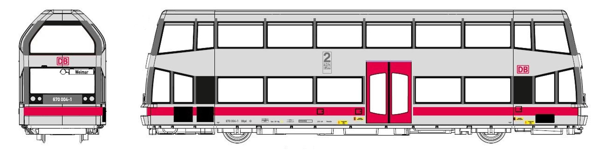 Kres 51042030 - Doppelstock-Schienenbus, 670 004-1, DBAG, Ep.V