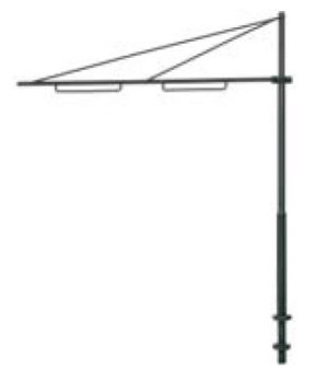 Sommerfeldt 109 - 5 Straßenbahnmasten, mit Doppelausleger