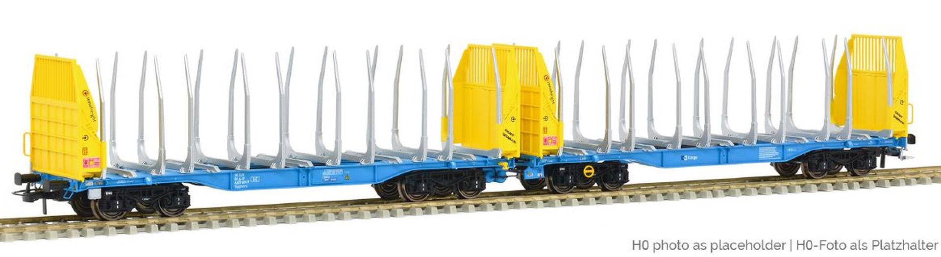 Sudexpress T657001 - Holztransportwagen Sggmrrs 90 'GigaWood', CD-Cargo, Ep.VI, blau-gelb, 001-5