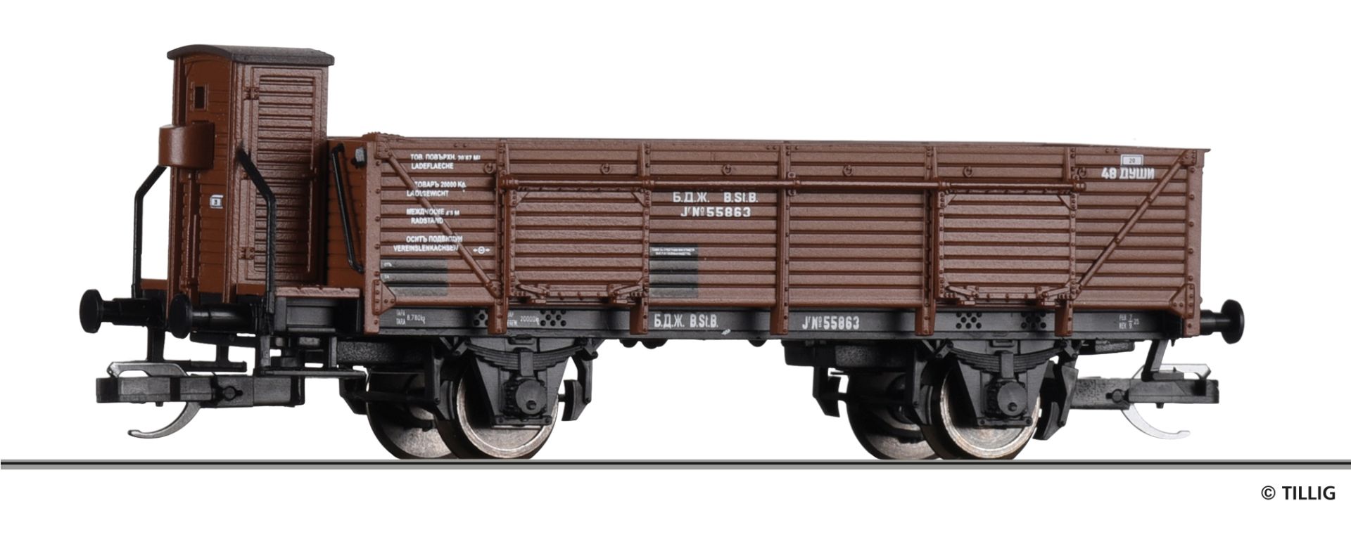Tillig 17635 - Offener Güterwagen Jf, BDZ, Ep.II