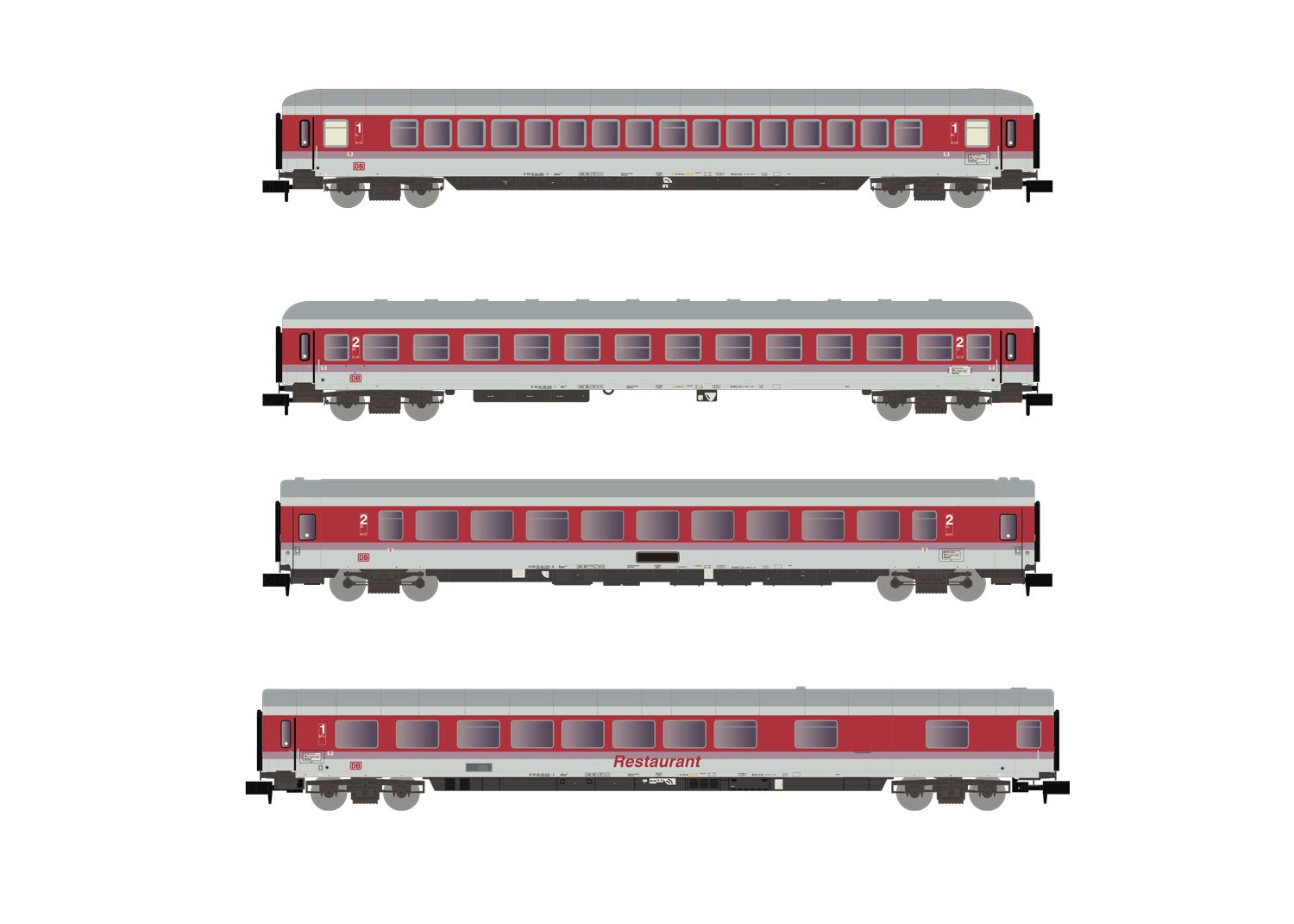 Arnold HN4360 - 4er Set Personenwagen 'InterCity', DBAG, Ep.V