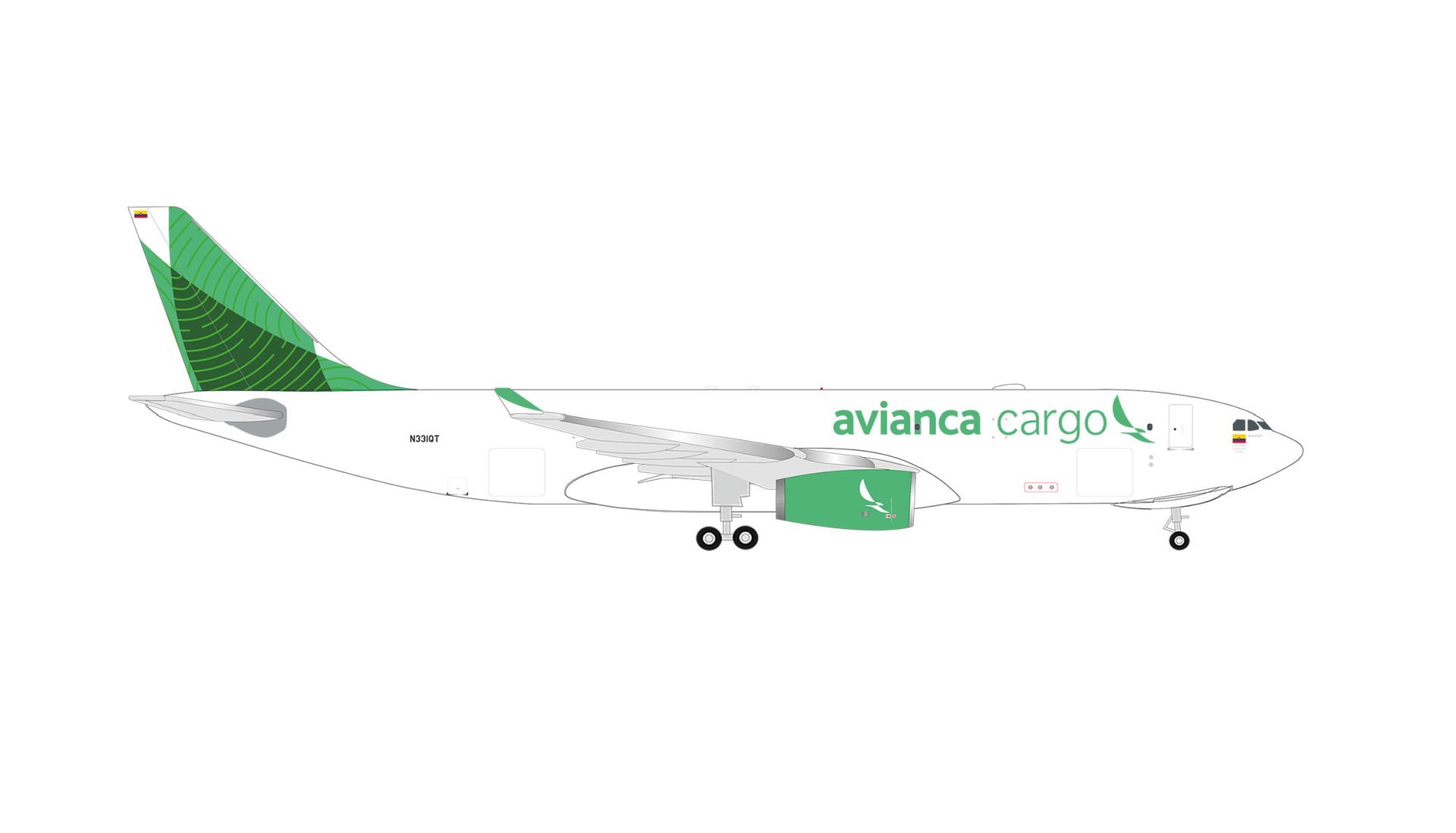 Herpa 539562 - Avianca Cargo Airbus A330-200F - green livery