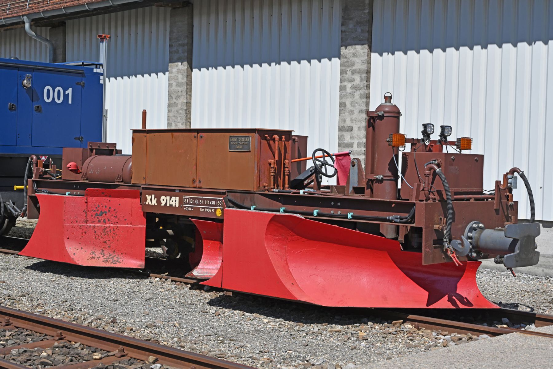 Bemo 2299141 - Schienenreinigungswagen als Spurpflug Xk 9141, RhB, Ep.VI