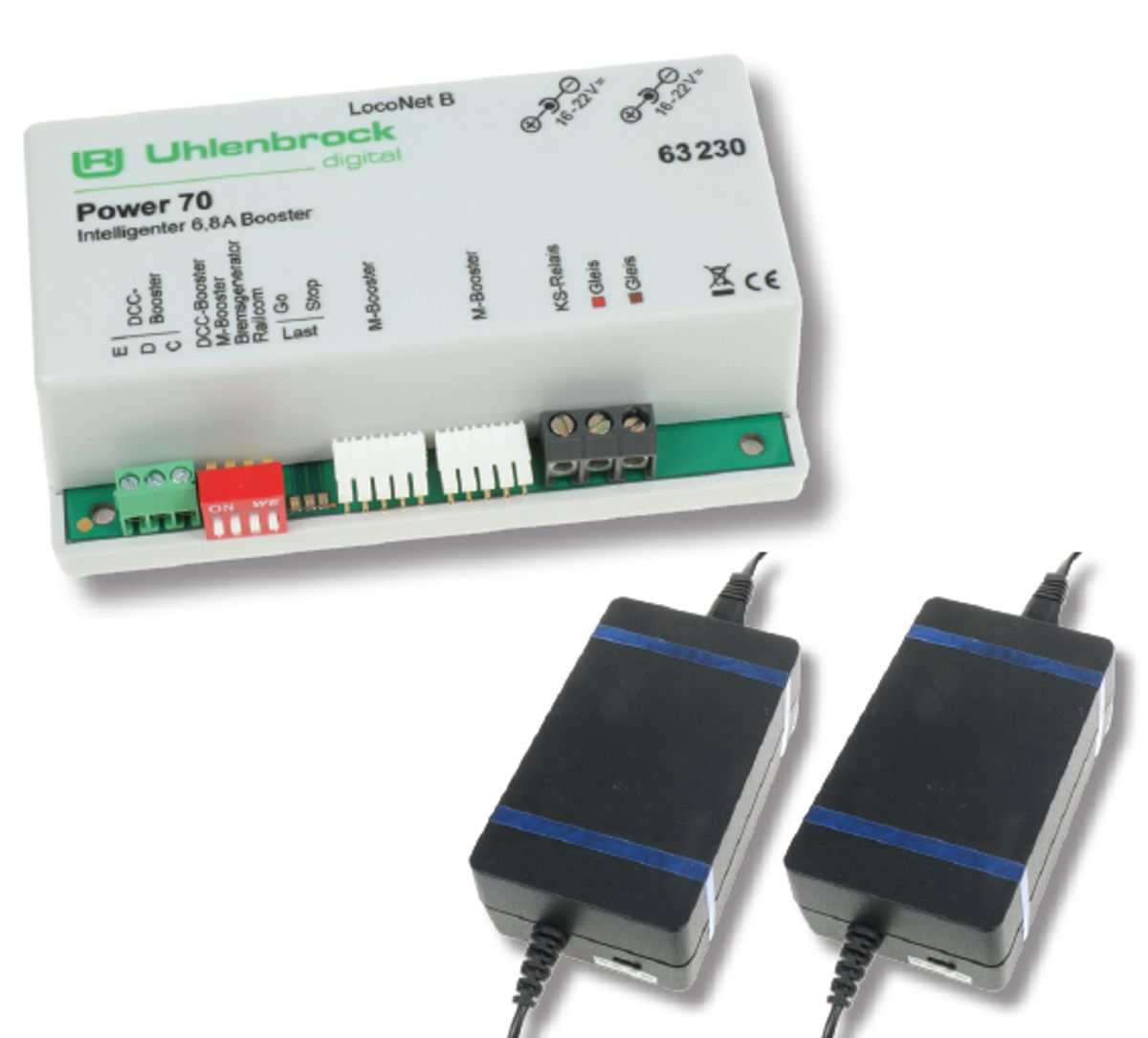 Uhlenbrock 63230 - Power 70, 7A Booster inkl. 2 Netzteilen