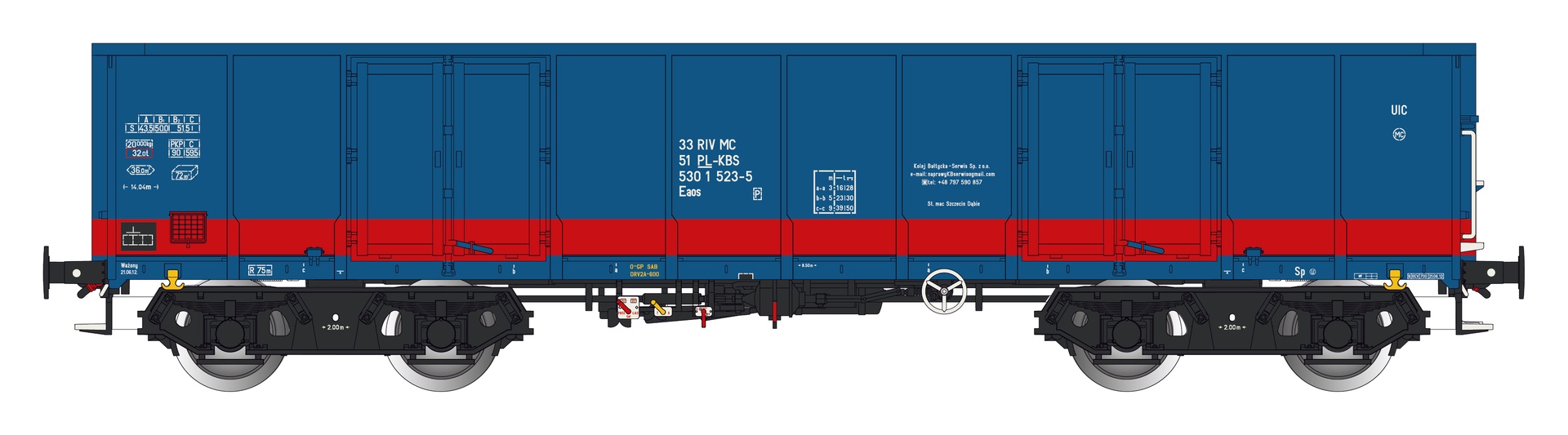 Albert Modell 530010 - Offener Güterwagen Eaos, PL-KBS, Ep.VI