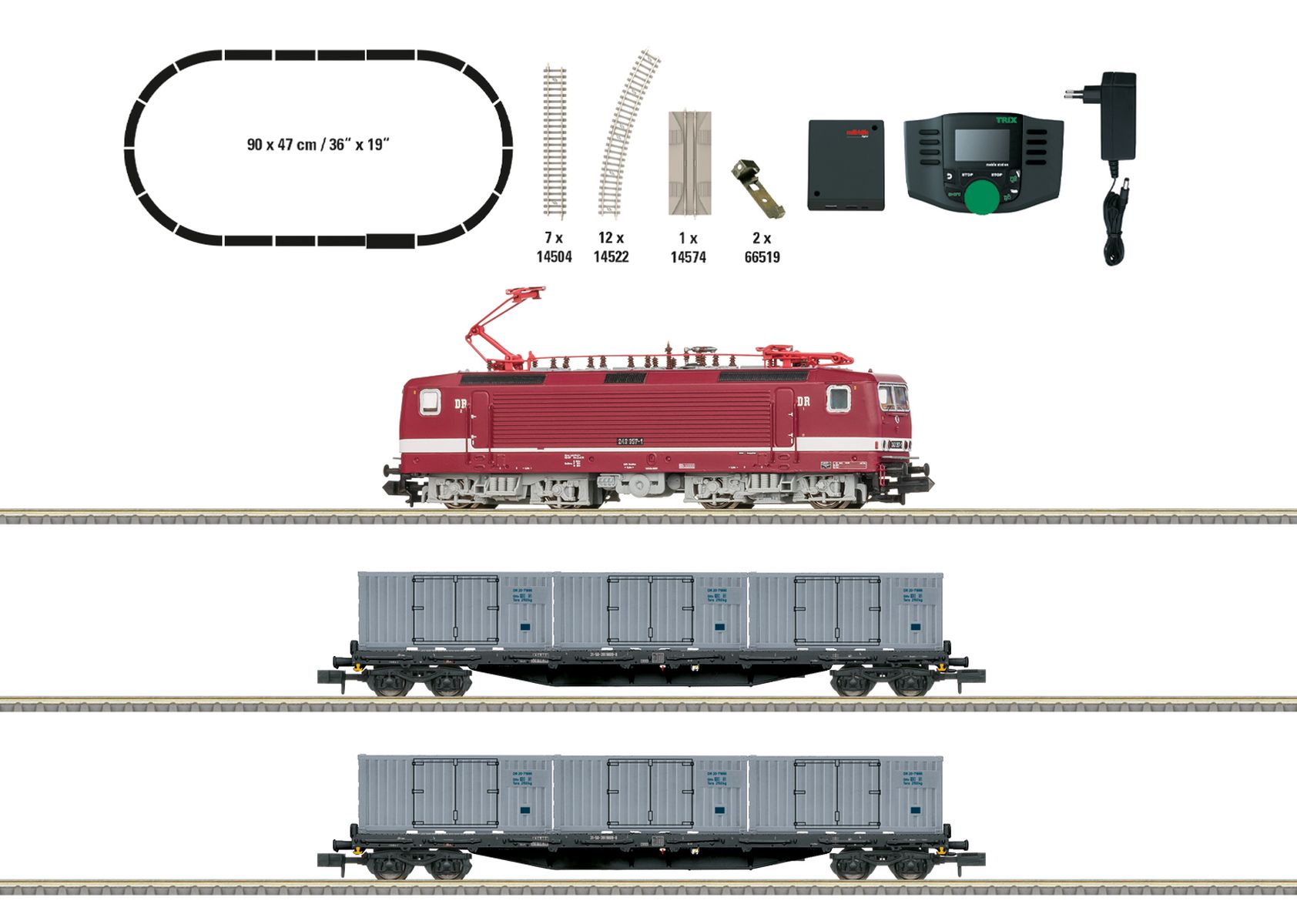 Trix 11169 - Digitales Startset mit BR 243 und Güterzug, DR, Ep.IV, DC-MFX-Sound