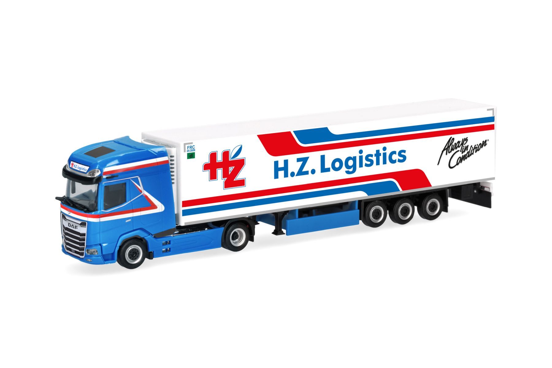 Herpa 322416 - DAF XG+ Kühlkoffer-Sattelzug "H.Z. Logistics", Niederlande