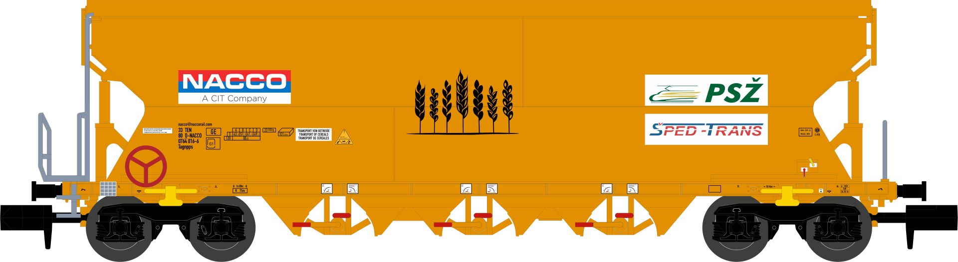 nme 211660 - Getreidewagen Tagnpps 101m³ 'PSZ-SpedTrans', NACCO, Ep.VI