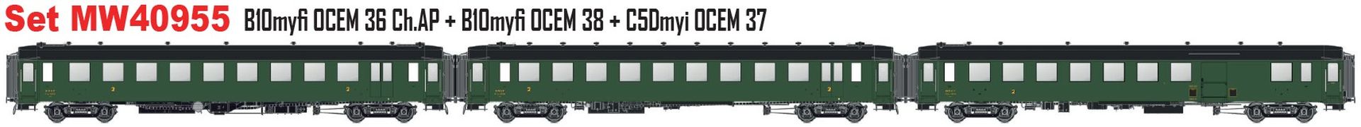 L.S. Models MW40955 - 3er Set Personenwagen OCEM, SNCF, Ep.IIIc