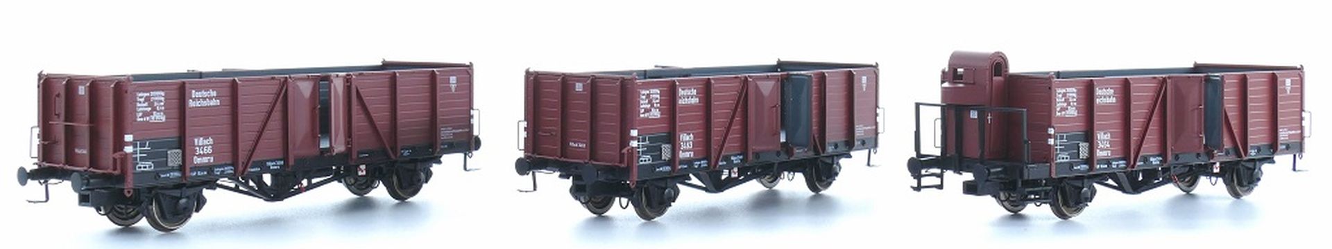 Exact-Train EX20150 - 3er Set Offene Güterwagen Ommru 'Villach', DRG, Ep.II