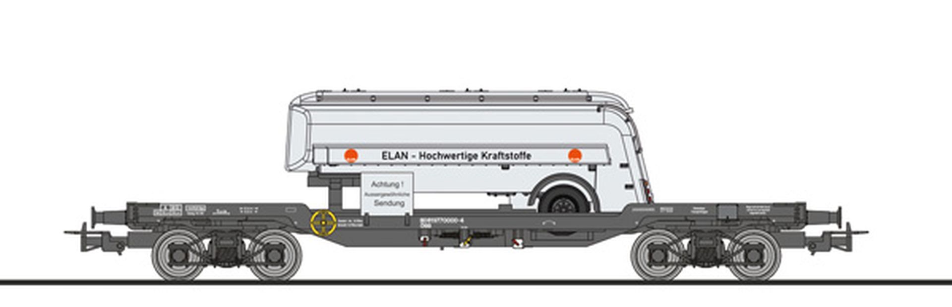 Liliput 235788 - Transportwagen 977 0 000-4, Strüver Tankauflieger 'ELAN', ÖBB, Ep.IV