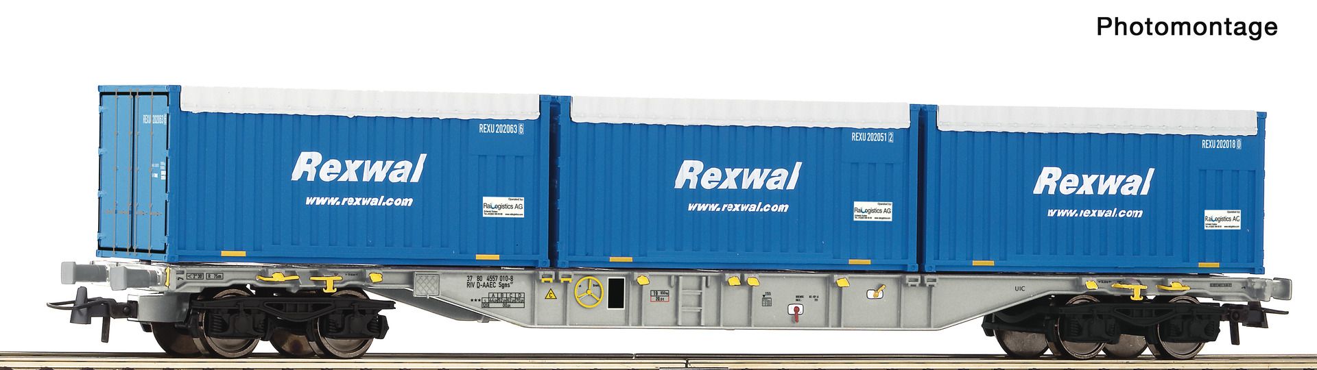 Roco 6600234 - Containertragwagen Sgns, AAE, Ep.VI 'Rexwal'