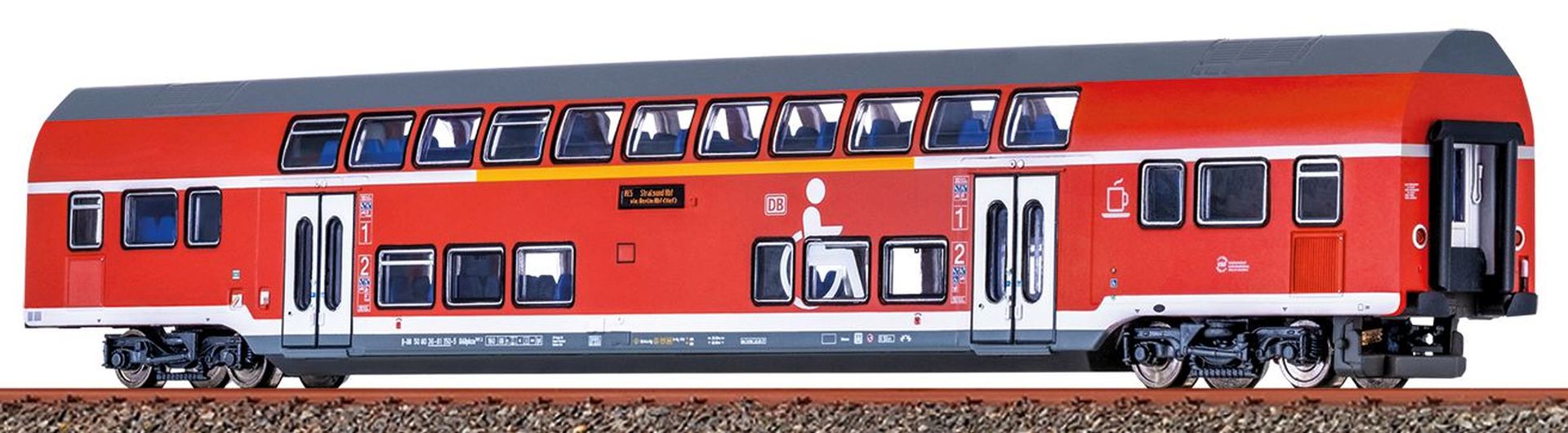 Brawa 64540 - TWINDEXX VARIO, Doppelstock-Mittelwagen, 1. Klasse, DBAG, Ep.VI 'Stralsund Hbf'