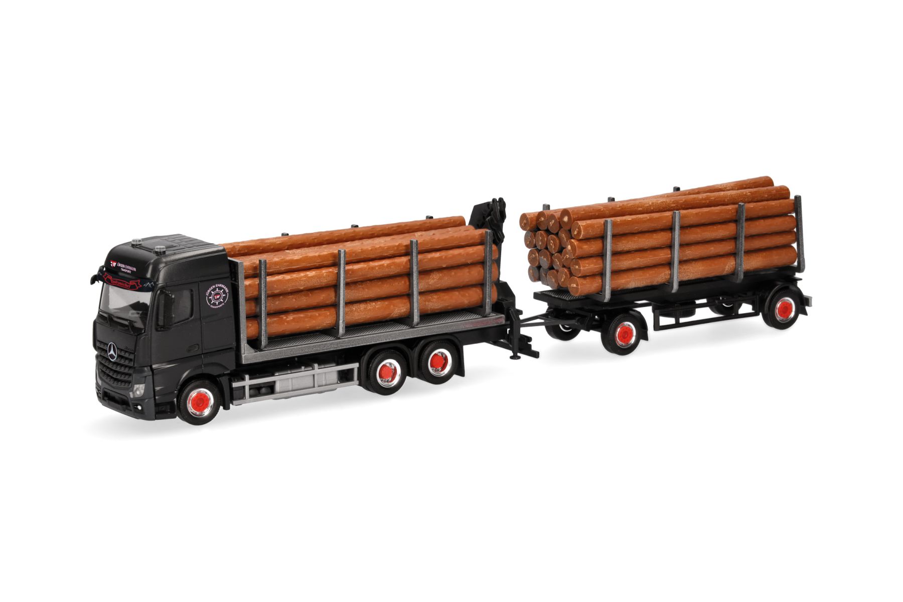 Herpa 320078 - MB Arocs 18 Bigspace Holztransporter-Hängerzug "Jürgen Ehrmann Transporte"