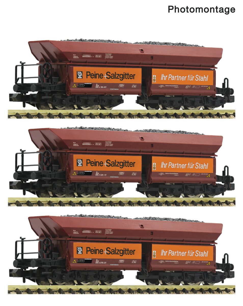 Fleischmann 6660149 - 3er Set Güterwagen Erzzug 'Peine+Salzgitter', DB, Ep.IV, Set 1
