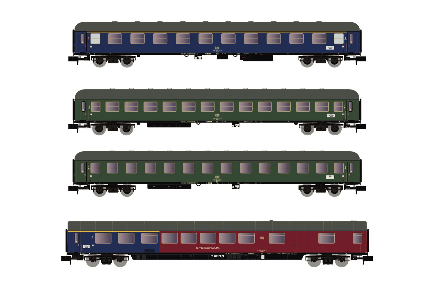 Arnold HN4359 - 4er Set Personenwagen, DB, Ep.IV