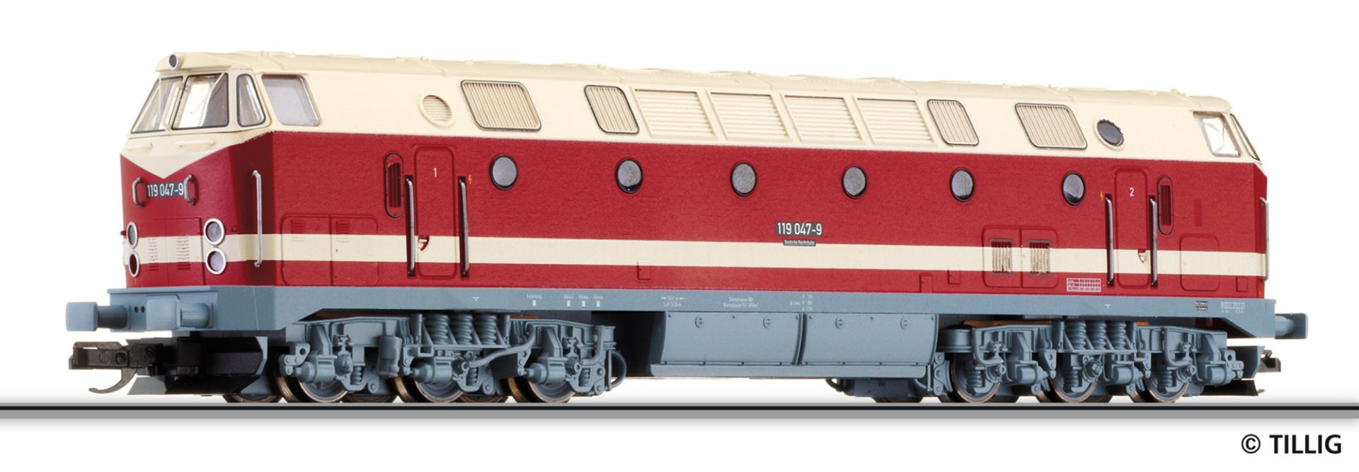 Tillig 502587 - Diesellok 119 047-9 'Kramermütze', DR, Ep.IV