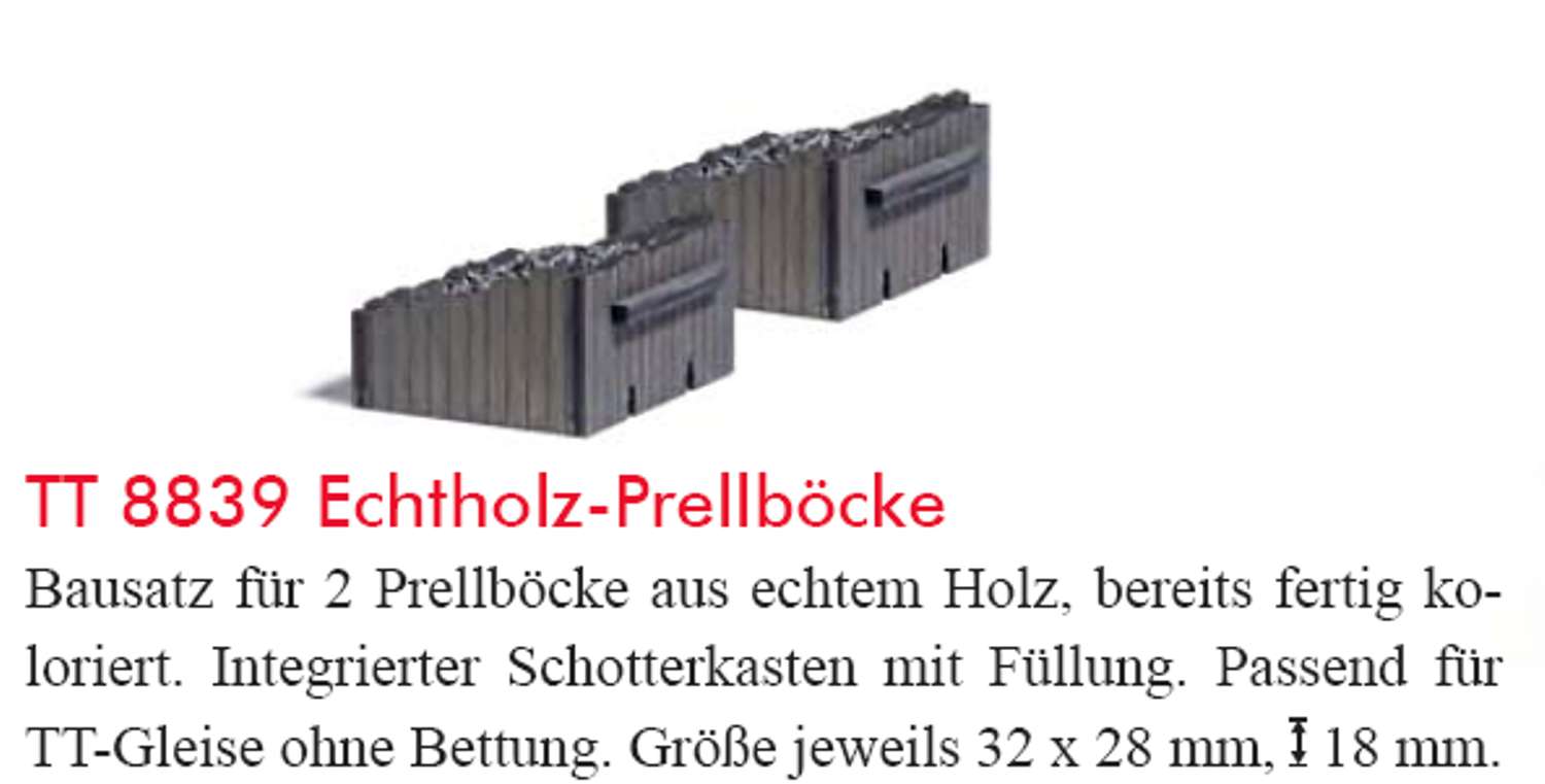 Busch 8839 - 2 Prellböcke aus Echtholz Busch 8839 - 2 Prellböcke aus Echtholz
